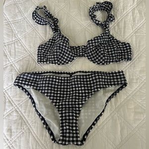 J.Crew Navy Gingham Bikini
